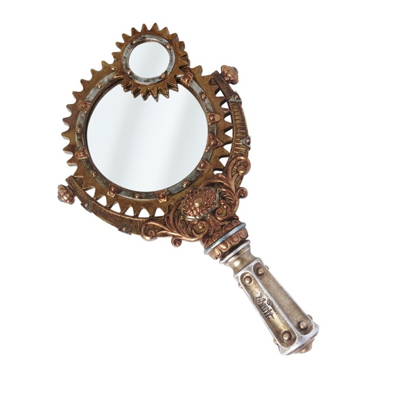 LAST ONE EVER!!  Steampunk Lady Talbot's Retrospector Hand Mirror - Picture 2 of 4